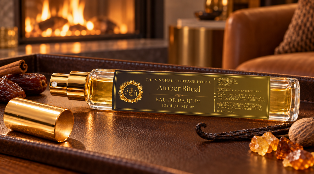 Amber Ritual Eau de Parfum 10 ml bottle – warm spicy gourmand fragrance