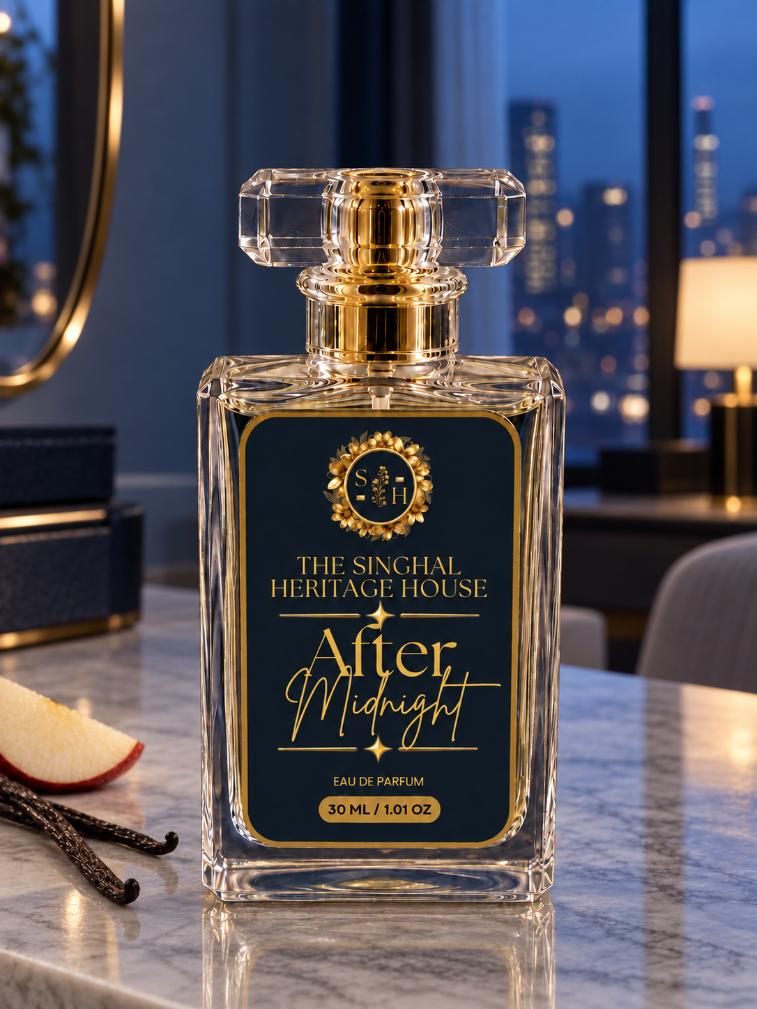 Sweet amber vanilla perfume with apple cinnamon and tonka notes