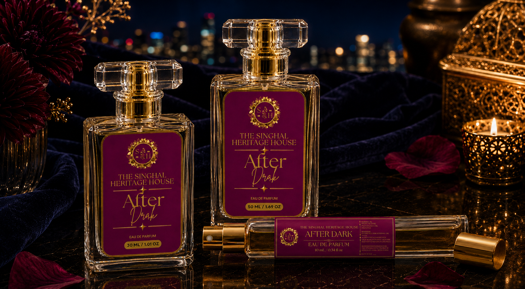 After Dark Good Girl inspired perfume bottles in 10 mL, 30 mL and 50 mL sizes