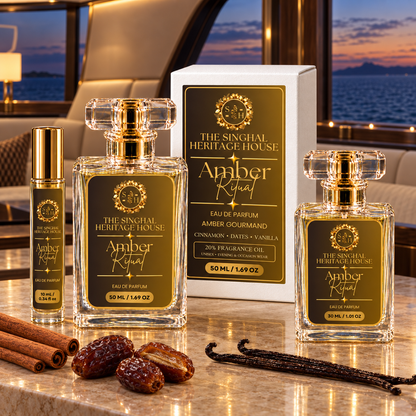 Amber Ritual perfume collection image – 10 ml 30 ml and 50 ml sizes