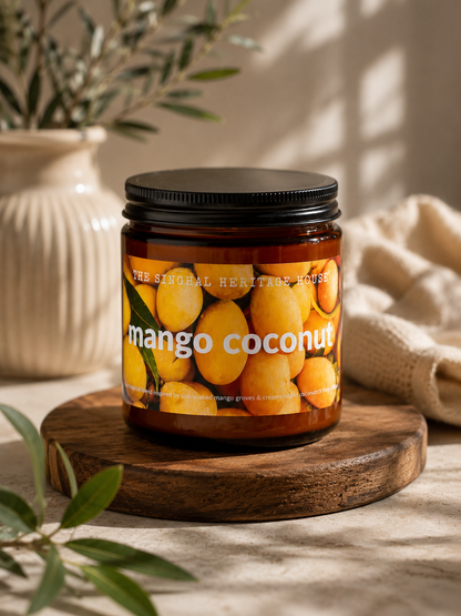 Mango Coconut Amber Scented Jar Candle