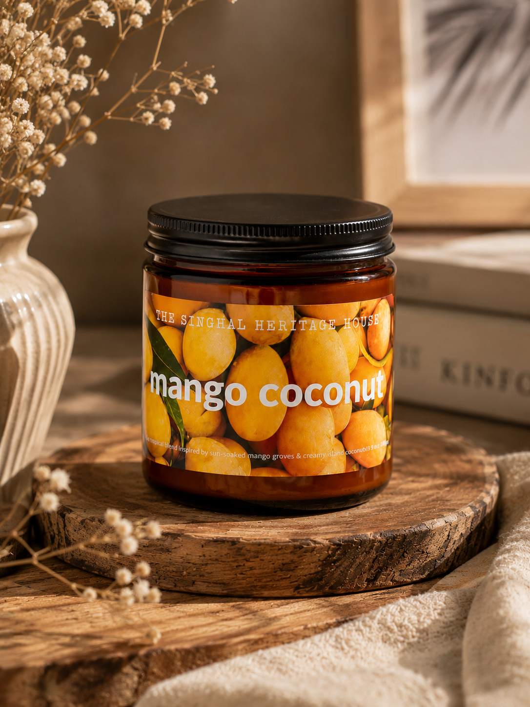 Mango Coconut Amber Scented Jar Candle