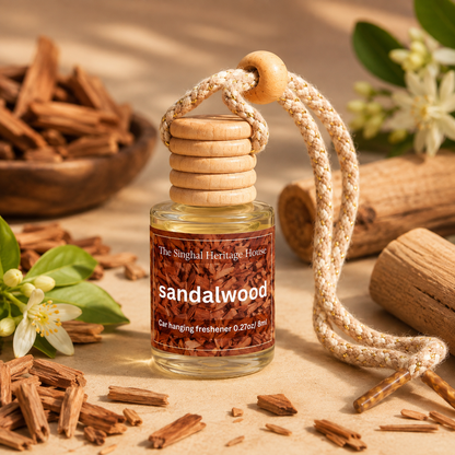 Sandalwood + Jasmine Car Hanging Freshener Duo – 2 × 8 ml