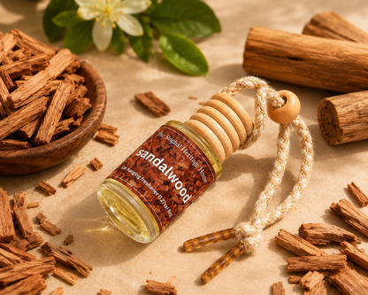 Lemon + Sandalwood Car Hanging Freshener Duo – 2 × 8 ml