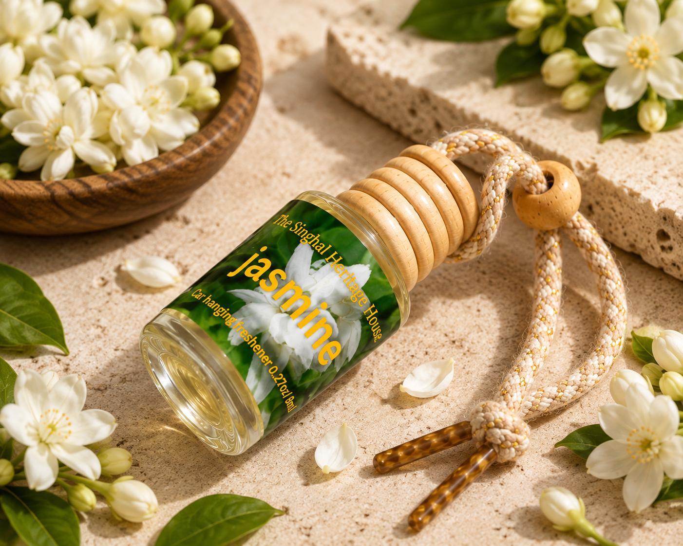 Sandalwood + Jasmine Car Hanging Freshener Duo – 2 × 8 ml