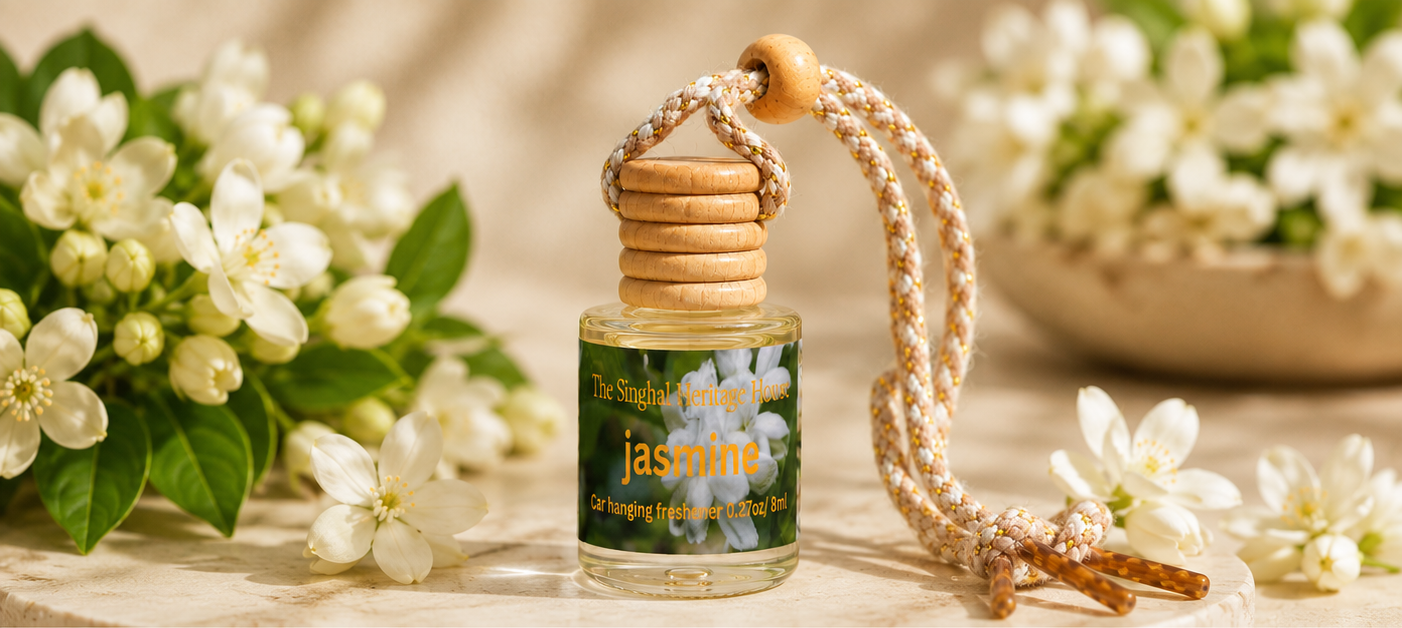 Sandalwood + Jasmine Car Hanging Freshener Duo – 2 × 8 ml